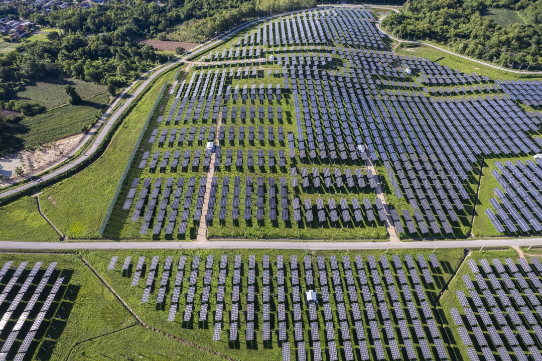 campo de paneles solares